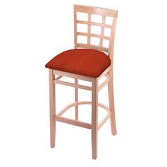 3130 30" Bar Stool with Natural Finish and Graph Poppy Seat