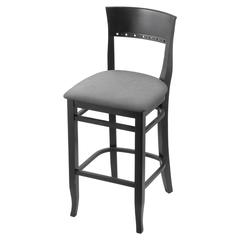 3160 30" Bar Stool with Black Finish and Canter Folkstone Grey Seat
