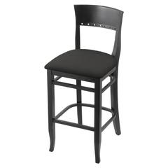 3160 30" Bar Stool with Black Finish and Canter Iron Seat