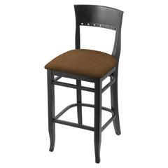 3160 30" Bar Stool with Black Finish and Rein Thatch Seat
