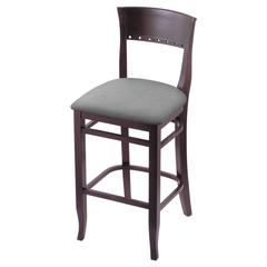 3160 30" Bar Stool with Dark Cherry Finish and Canter Folkstone Grey Seat