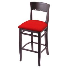 3160 30" Bar Stool with Dark Cherry Finish and Canter Red Seat