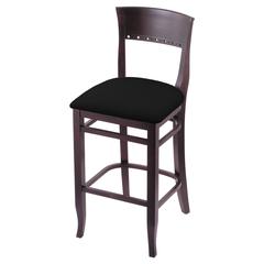 3160 30" Bar Stool with Dark Cherry Finish and Black Vinyl Seat