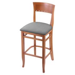 3160 30" Bar Stool with Medium Finish and Canter Folkstone Grey Seat
