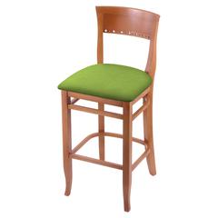 3160 30" Bar Stool with Medium Finish and Canter Kiwi Green Seat