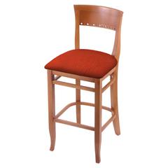3160 30" Bar Stool with Medium Finish and Graph Poppy Seat