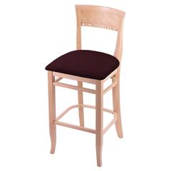 3160 30" Bar Stool with Natural Finish and Canter Bordeaux Seat
