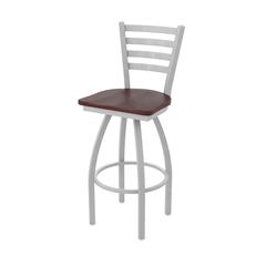 410 Jackie 36" Swivel Bar Stool with Anodized Nickel Finish and Dark Cherry Oak Seat