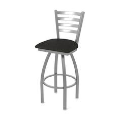 410 Jackie Stainless Steel 30" Swivel Bar Stool with Canter Espresso Seat