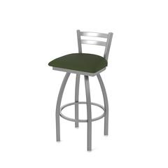 411 Jackie Low Back Stainless Steel 30" Swivel Bar Stool with Canter Pine Seat