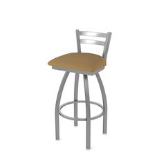 411 Jackie Low Back Stainless Steel 30" Swivel Bar Stool with Canter Saddle Seat