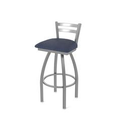 411 Jackie Low Back Stainless Steel 30" Swivel Bar Stool with Graph Anchor Seat