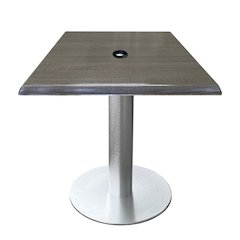 All-Season Table with 36" x 36" Square Charcoal Top with Umbrella Hole