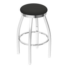 802 Misha 36" Swivel Extra Tall Bar Stool with Chrome Finish and Canter Iron Seat