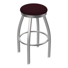 802 Misha Stainless Steel 30" Swivel Bar Stool with Canter Bordeaux Seat