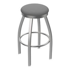 802 Misha Stainless Steel 30" Swivel Bar Stool with Canter Folkstone Grey Seat