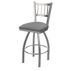 810 Contessa Stainless Steel 30" Swivel Bar Stool with Canter Folkstone Grey Seat