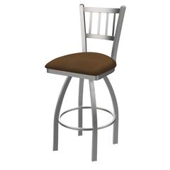 810 Contessa Stainless Steel 30" Swivel Bar Stool with Rein Thatch Seat