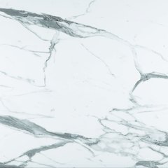 All-Season Table with 30" Diameter White Marble Top with Umbrella Hole