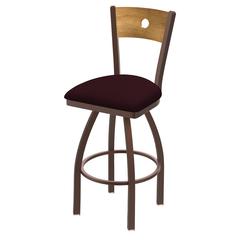 830 Voltaire 30" Swivel Counter Stool with Bronze Finish, Medium Back, and Canter Bordeaux Seat