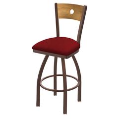 830 Voltaire 36" Swivel Counter Stool with Bronze Finish, Medium Back, and Graph Ruby Seat