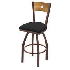 830 Voltaire 36" Swivel Counter Stool with Bronze Finish, Medium Back, and Graph Coal Seat