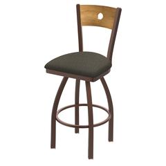 830 Voltaire 36" Swivel Counter Stool with Bronze Finish, Medium Back, and Graph Chalice Seat