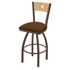830 Voltaire 36" Swivel Counter Stool with Bronze Finish, Natural Back, and Canter Thatch Seat