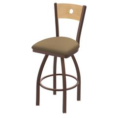 830 Voltaire 36" Swivel Counter Stool with Bronze Finish, Natural Back, and Canter Sand Seat