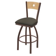830 Voltaire 36" Swivel Counter Stool with Bronze Finish, Natural Back, and Graph Chalice Seat