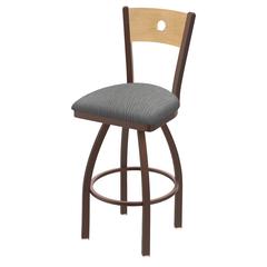830 Voltaire 36" Swivel Counter Stool with Bronze Finish, Natural Back, and Graph Alpine Seat