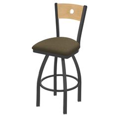 830 Voltaire 30" Swivel Counter Stool with Pewter Finish, Natural Back, and Graph Cork Seat