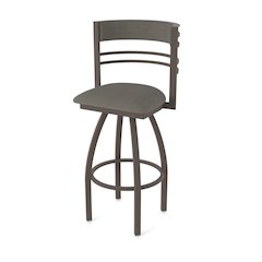 Swivel Bar Stool with Bronze Finish and Graph Chalice Seat and Back