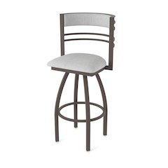 Swivel Bar Stool with Bronze Finish and Graph Alpine Seat and Back