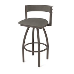 Swivel Bar Stool with Bronze Finish and Graph Chalice Seat and Back