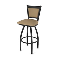 Swivel Bar Stool with Black Wrinkle Finish and Canter Sand Seat and Back