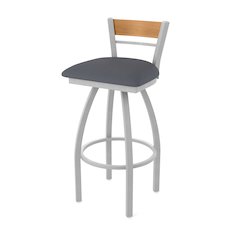 30" Swivel Bar Stool, Anodized Nickel Finish, Medium Back, Canter Storm Seat