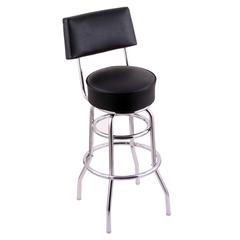 C7C4 Classic Series 30" Bar Stool with Chrome Finish, Black Vinyl Seat and Back, and 360 swivel