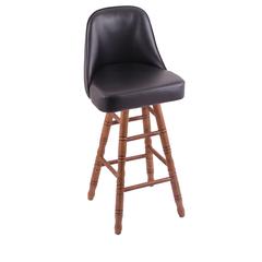 Grizzly 30" Swivel Bar Stool with Turned Oak Legs, Medium Finish