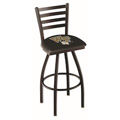 L014 - 36" Black Wrinkle Wake Forest Swivel Bar Stool with Ladder Style Back by Holland Bar Stool Co.