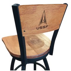 U.S. Space Force 30" Swivel Bar Stool with Black Wrinkle Finish