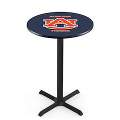 L211 Auburn University 36' Tall - 36' Top Pub Table w/ Black Wrinkle Finish