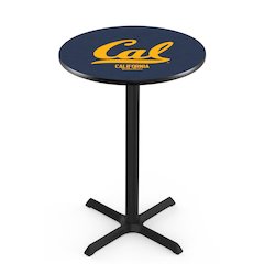 L211 University of California 36" Tall - 36" Top Pub Table with Black Wrinkle Finish