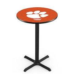 L211 Clemson 36" Tall - 36" Top Pub Table with Black Wrinkle Finish