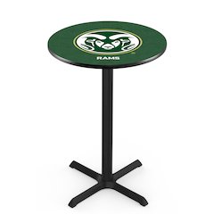 L211 Colorado State University 36' Tall - 36' Top Pub Table w/ Black Wrinkle Finish