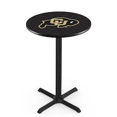 L211 University of Colorado 36" Tall - 36" Top Pub Table with Black Wrinkle Finish