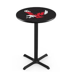 L211 Eastern Washington University 36" Tall - 36" Top Pub Table with Black Wrinkle Finish