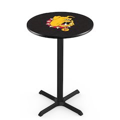 L211 Ferris State University 36" Tall - 36" Top Pub Table with Black Wrinkle Finish