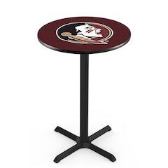 L211 Florida State (Head) 36" Tall - 36" Top Pub Table with Black Wrinkle Finish