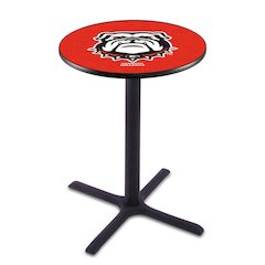 L211 University of Georgia (Bulldog)  36' Tall - 36' Top Pub Table w/ Black Wrinkle Finish